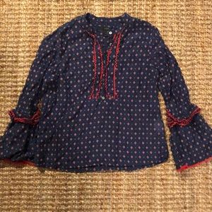 JCrew Paisley Ricrac Blouse